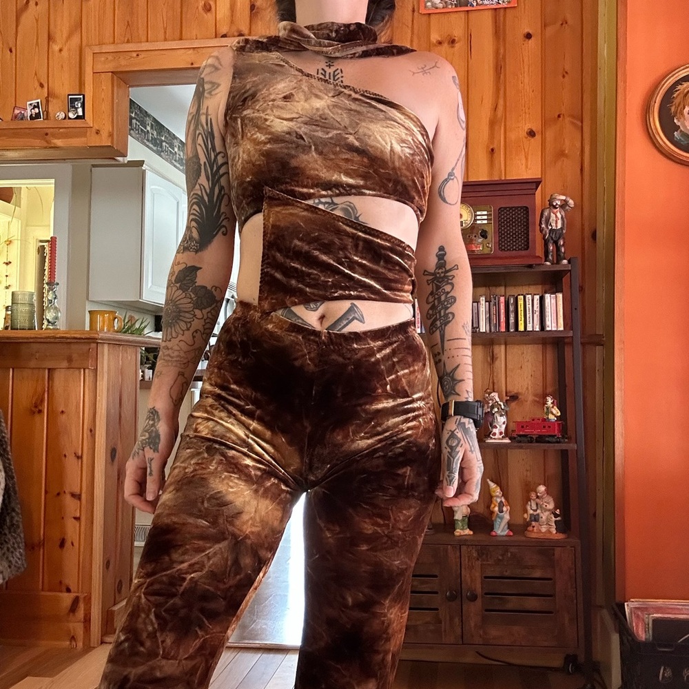 Velvet Tie-Dye Jumpsuit